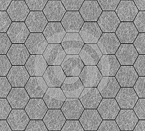 Seamless pattern of the hexagonal netting, geometric line art texture, pencil repeat backdrop. Grey tile design, minimal modern