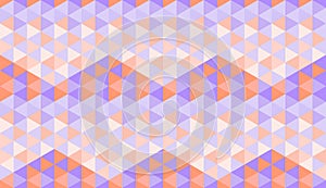 Seamless pattern with hexagons composed of purple and orange triangles in dark to light shades