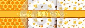 Seamless pattern with honey