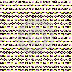 Seamless pattern with horisontal rows of hand drawn elements