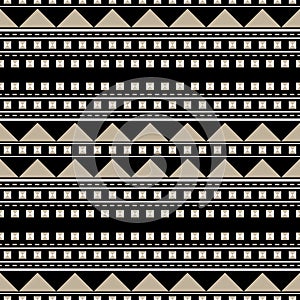 Seamless pattern of horizontal stripes black, white, light brown