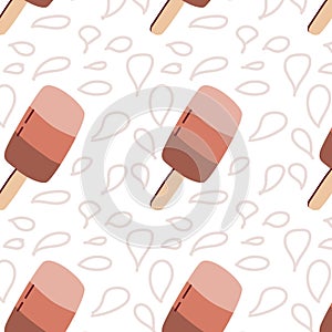 seamless pattern with ice cream with differen tasty