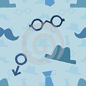 Seamless pattern, Ika style, men's day