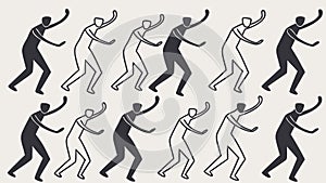 Human Evolution Silhouette Seamless Pattern Vector Illustration. vector design Generative AI