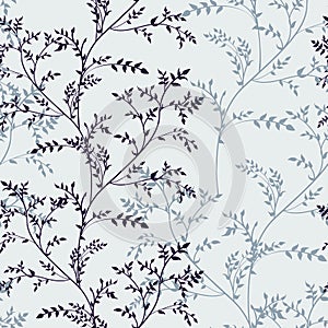 Seamless pattern with image of herbs silhouette.