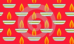 Seamless pattern Indian festival Happy Diwali Firecracker. Holiday concept. Diwali celebration design greeting card