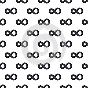 Seamless pattern with infinity symbol. Stylized geometric pattern. Stock vector illustration isolated on white background