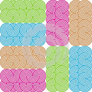 Seamless pattern of interlacing coloful lines