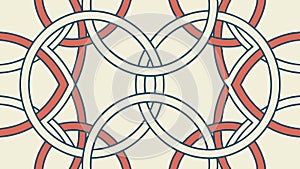 Seamless Pattern of Interlocking Rings in Red and Blue, vector design Generative AI