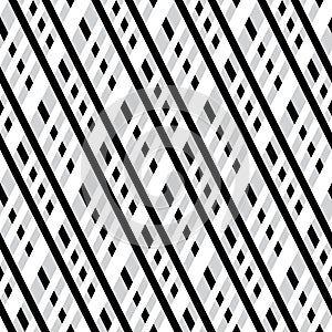 Seamless pattern with interweave  black and white streaks, modern stylish image.