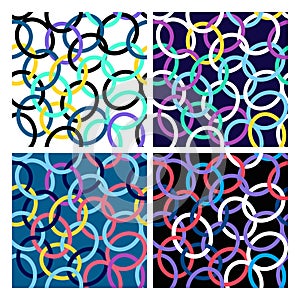 Seamless pattern of interwoven rings