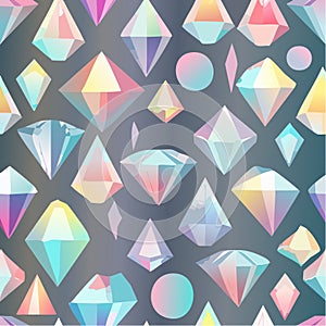 Iridescent Geometric Gemstone Pattern