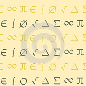Seamless pattern with irish mathematical symbols