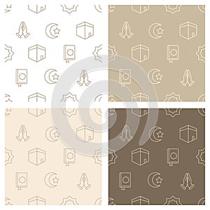 Seamless pattern of islamic icon