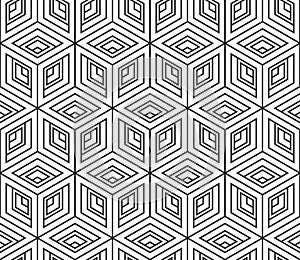 Seamless pattern from isometric cubes. Abstract geometric backdrop. Design background