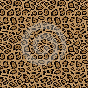 Seamless pattern of jaguar skin. Background design, textile decoration, animalistic print.
