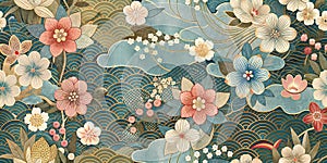 Elegant Japanese Style: Seamless Patterns with Minimalistic Motifs