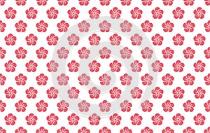 Seamless Pattern With Japanese Vintage Plum Flower Symbols, Vector Illustration.