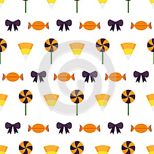 Seamless pattern jelly, lollipop, bow