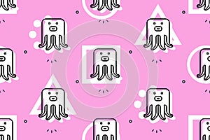 Seamless pattern with Jellyfishs