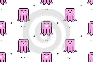 Seamless pattern with Jellyfishs