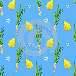 Seamless pattern jewish holiday Sukkot