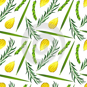 Seamless pattern jewish holiday Sukkot. Repeating design