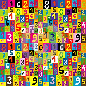 Seamless pattern for kids with numbers