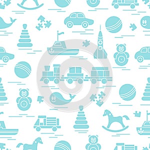 Seamless pattern with kids toys.