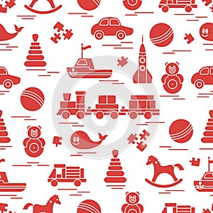 Seamless pattern with kids toys.