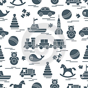 Seamless pattern with kids toys