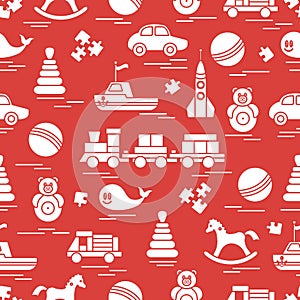 Seamless pattern with kids toys