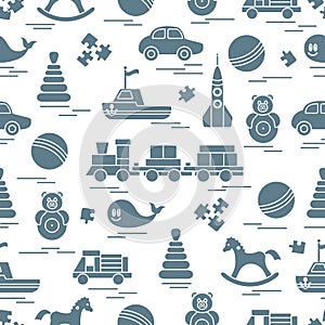 Seamless pattern with kids toys