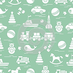 Seamless pattern with kids toys