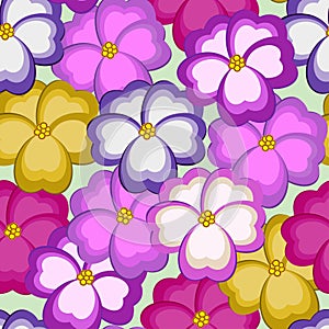 Seamless pattern with kiss-me flowers