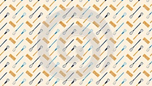 Seamless pattern with kitchen tool wisk. Vector illustration