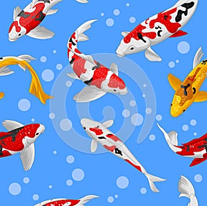 Seamless pattern koi fish