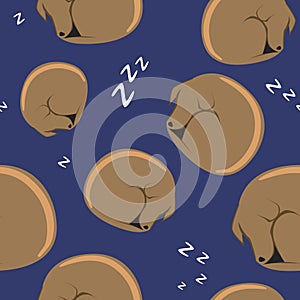 Seamless pattern with labrodor for printing on bedding or pajamas for children, flat vector stock illustration with cute character