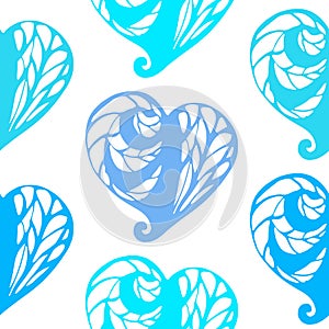 Seamless pattern with lace hearts