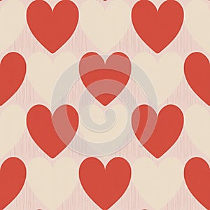 A seamless pattern of large, stylized hearts.