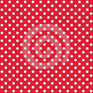 A seamless pattern is a large white dot on a red background. EPS Vector file