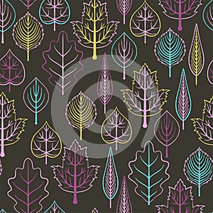 Seamless pattern with leaf