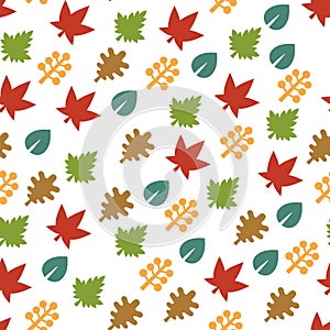 Seamless Pattern with Leaf Background. Vector