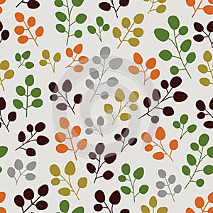 Seamless pattern with leaf. Botanical backdrop