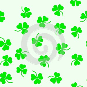 Seamless pattern of leaf clover. St.Patrick s Day. Vector illustration