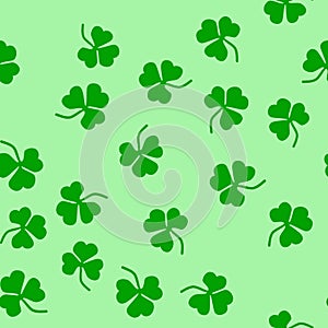 Seamless pattern of leaf clover. St.Patrick s Day. Vector illustration