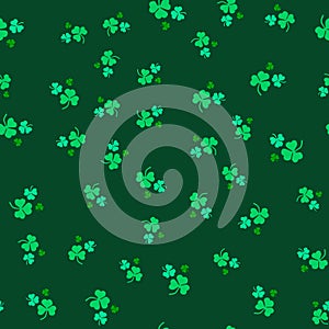 Seamless pattern of leaf clover. St.Patrick s Day. Vector illustration