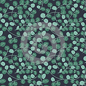 A seamless pattern with leaf. green leaves ornament. Seamless floral pattern background vector Illustration for print, Wallpaper,