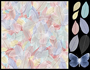 Seamless pattern leaves