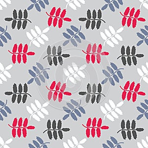 Seamless pattern leaves. Hand drawn Botanical background. Vector illustration